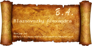 Blazsovszky Alexandra névjegykártya